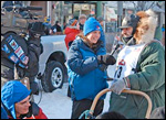 Channel 2's Megan Baldino interviews Frank at the Anchorage starting line. Channel 2's Megan Baldino interviews Frank at the Anchorage starting line.